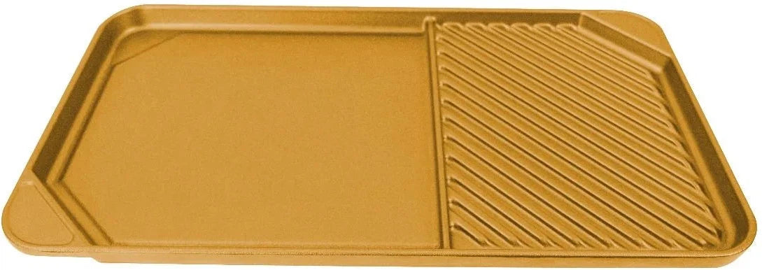 All American - 20.5" x 11.5" Elote Aluminum Side By Side Griddle/Grill - 6040AYL