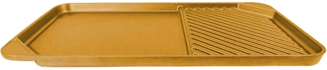 All American - 20.5" x 11.5" Elote Aluminum Side By Side Griddle/Grill - 6040AYL