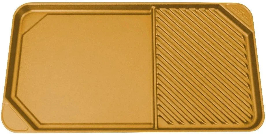 All American - 20.5" x 11.5" Elote Aluminum Side By Side Griddle/Grill - 6040AYL