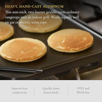 All American - 20.5" x 11.5" Mars Cast Aluminum Side By Side Griddle/Grill - 6040ABL