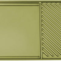 All American - 20.5" x 11.5" Olive Cast Aluminum Side By Side Griddle/Grill - 6040AGR