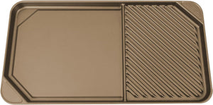 All American - 20.5" x 11.5" Pale Bronze Cast Aluminum Side By Side Griddle/Grill - 6040ABR