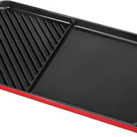 All American - 20.5" x 11.5" Red Tomato Aluminum Side By Side Griddle/Grill - 6040ARD