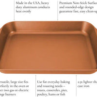 All American - 20.5" x 13" Olive Cast Aluminum Non-Stick Roast & Bake Pan - 5250AGR