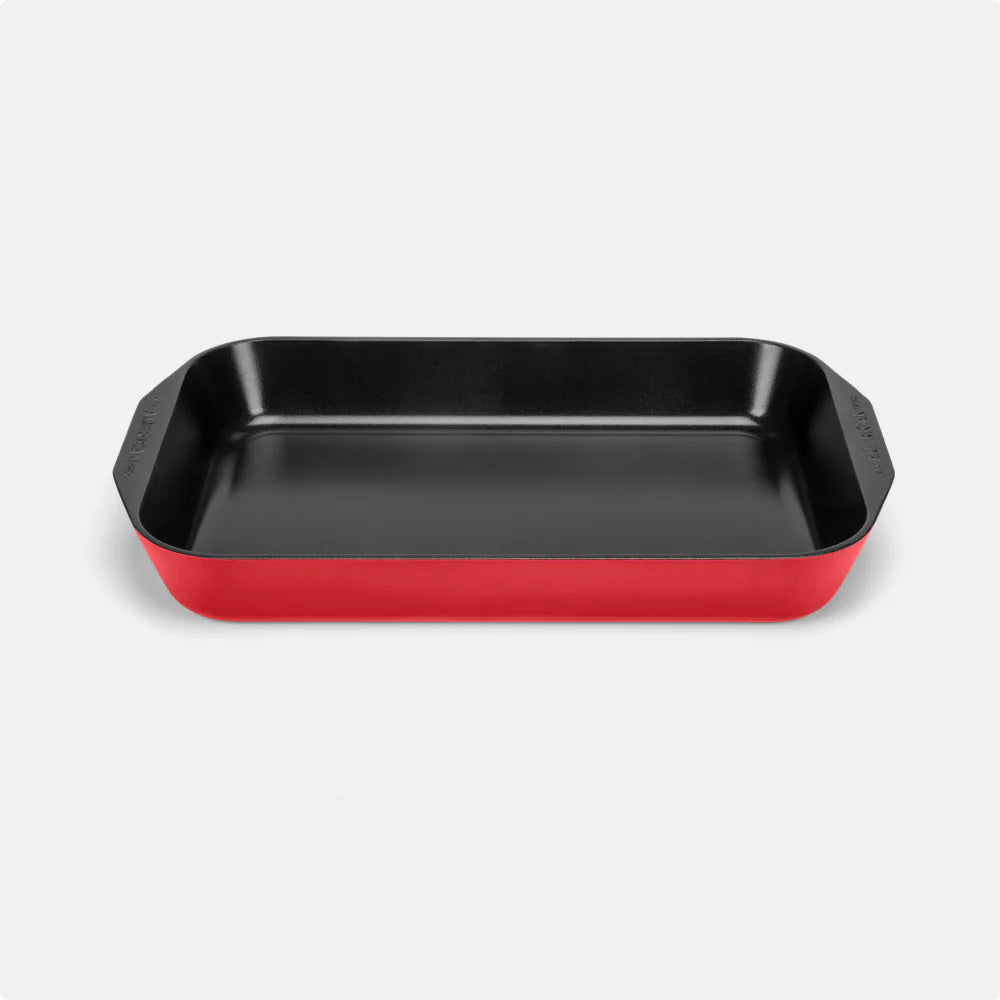 All American - 20.5" x 13" Red Tomato Cast Aluminum Non-Stick Roast & Bake Pan - 5250ARD