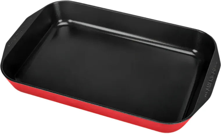 All American - 20.5" x 13" Red Tomato Cast Aluminum Non-Stick Roast & Bake Pan - 5250ARD