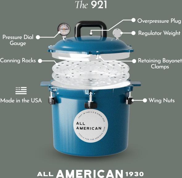 All American - 21.5 QT Berry Blue Pressure Canner / Pressure Cooker - 921BL