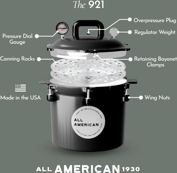 All American - 21.5 QT Black Onyx Pressure Canner / Pressure Cooker - 921BLK