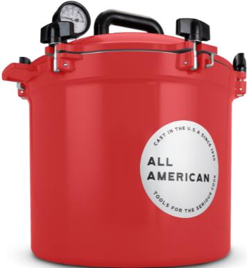All American - 21.5 QT Candy Red Pressure Canner / Pressure Cooker - 921RED