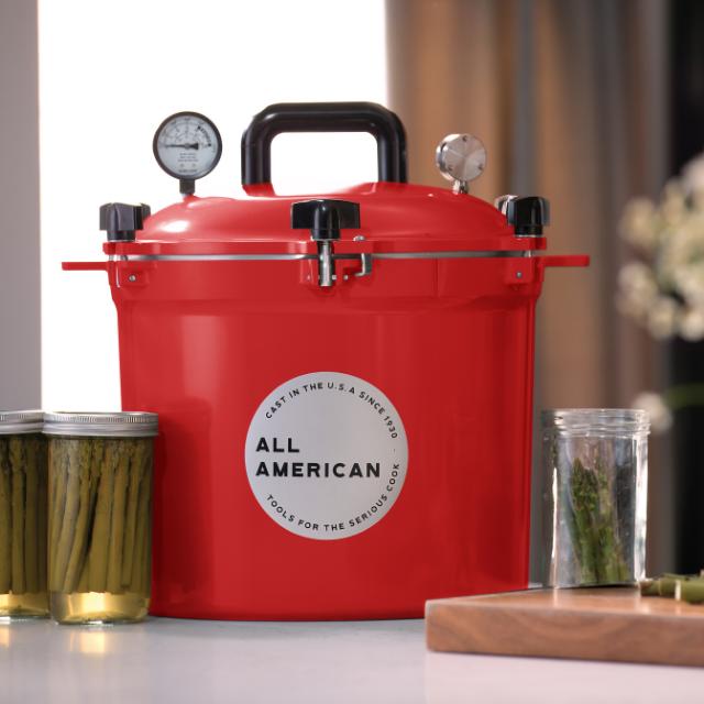 All American - 21.5 QT Candy Red Pressure Canner / Pressure Cooker - 921RED