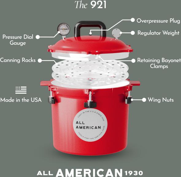 All American - 21.5 QT Candy Red Pressure Canner / Pressure Cooker - 921RED