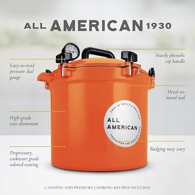 All American - 21.5 QT Saffron Pressure Canner / Pressure Cooker - 921OR - DISCONTINUED