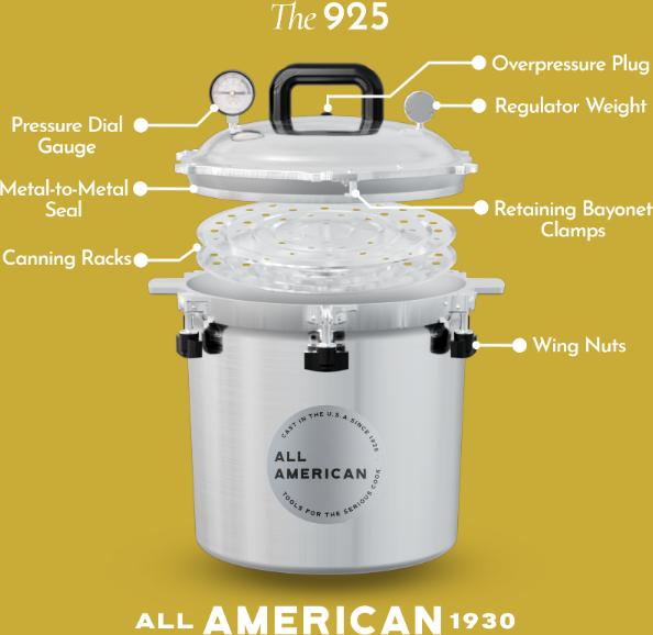 All American - 25 QT Pressure Canner / Pressure Cooker with 2 Racks - 925