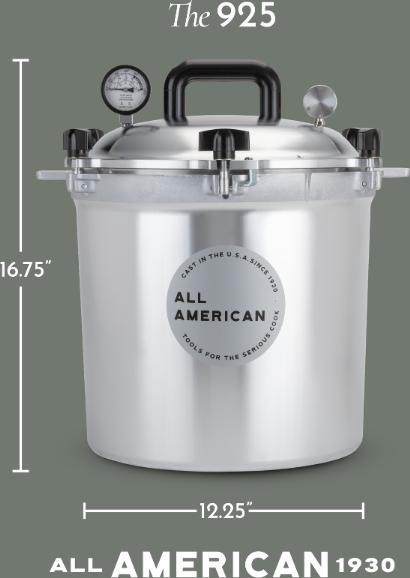 All American - 25 QT Pressure Canner / Pressure Cooker with 2 Racks - 925
