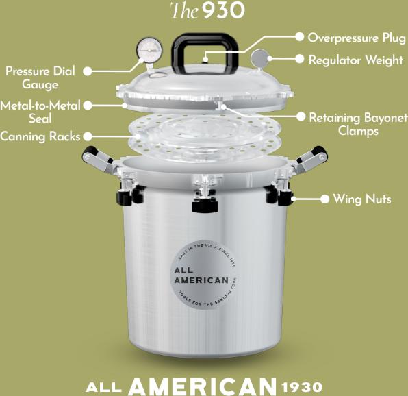 All American - 30 QT Pressure Canner / Pressure Cooker with 2 Racks - 930