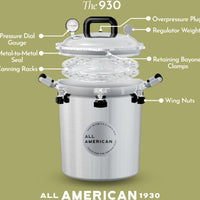 All American - 30 QT Pressure Canner / Pressure Cooker with 2 Racks - 930