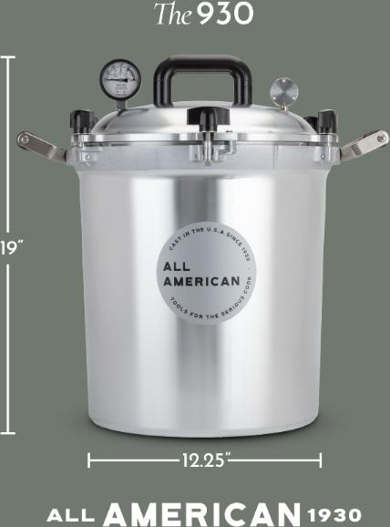 All American - 30 QT Pressure Canner / Pressure Cooker with 2 Racks - 930
