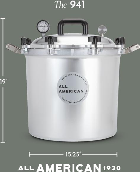 All American - 41.5 QT Pressure Canner / Pressure Cooker with 2 Racks - 941