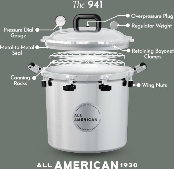 All American - 41.5 QT Pressure Canner / Pressure Cooker with 2 Racks - 941