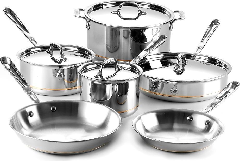 All-Clad - 10 PC Copper Core 5-Ply Cookware Set - 600822-K