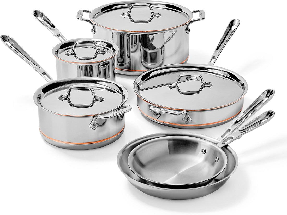 All-Clad - 10 PC Copper Core 5-Ply Cookware Set - 600822-K