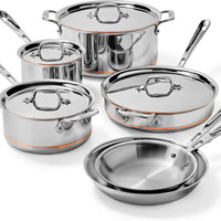All-Clad - 10 PC Copper Core 5-Ply Cookware Set - 600822-K
