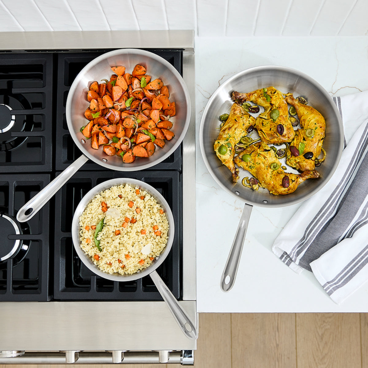 All-Clad - 10 PC D5 Brushed Stainless Steel Cookware Set - BD005710-R