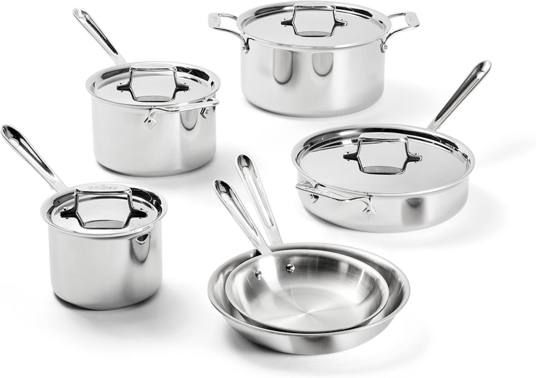All-Clad - 10 PC D5 Polished Cookware Set - SD501010-R
