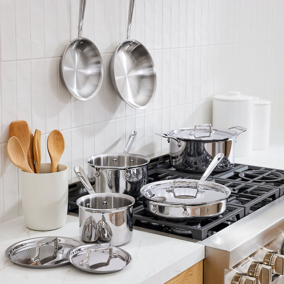All-Clad - 10 PC D5 Polished Cookware Set - SD501010-R