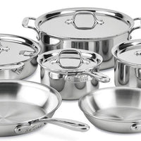 All-Clad - 10 Piece G5 Graphite Core Pots and Pans Cookware Set - GR0010