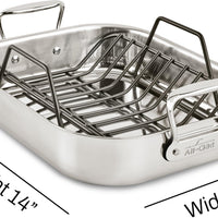 All-Clad - 11 x 14 inch Small Stainless Steel Roaster with Rack - E7522S54