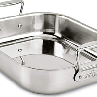 All-Clad - 11 x 14 inch Small Stainless Steel Roaster with Rack - E7522S54