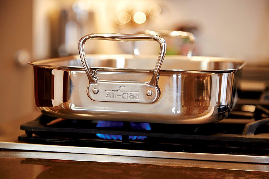 All-Clad - 11 x 14 inch Small Stainless Steel Roaster with Rack - E7522S54