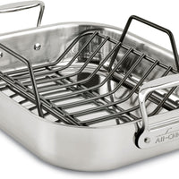 All-Clad - 11 x 14 inch Small Stainless Steel Roaster with Rack - E7522S54