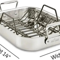 All-Clad - 11 x 14 inch Small Stainless Steel Roaster with Rack - E752S264