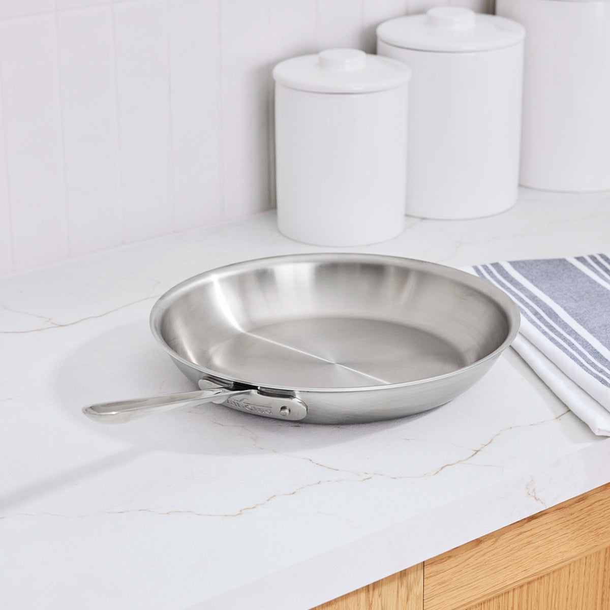 All-Clad - 12" D5 Stainless Steel Brushed Fry Pan - BD55112