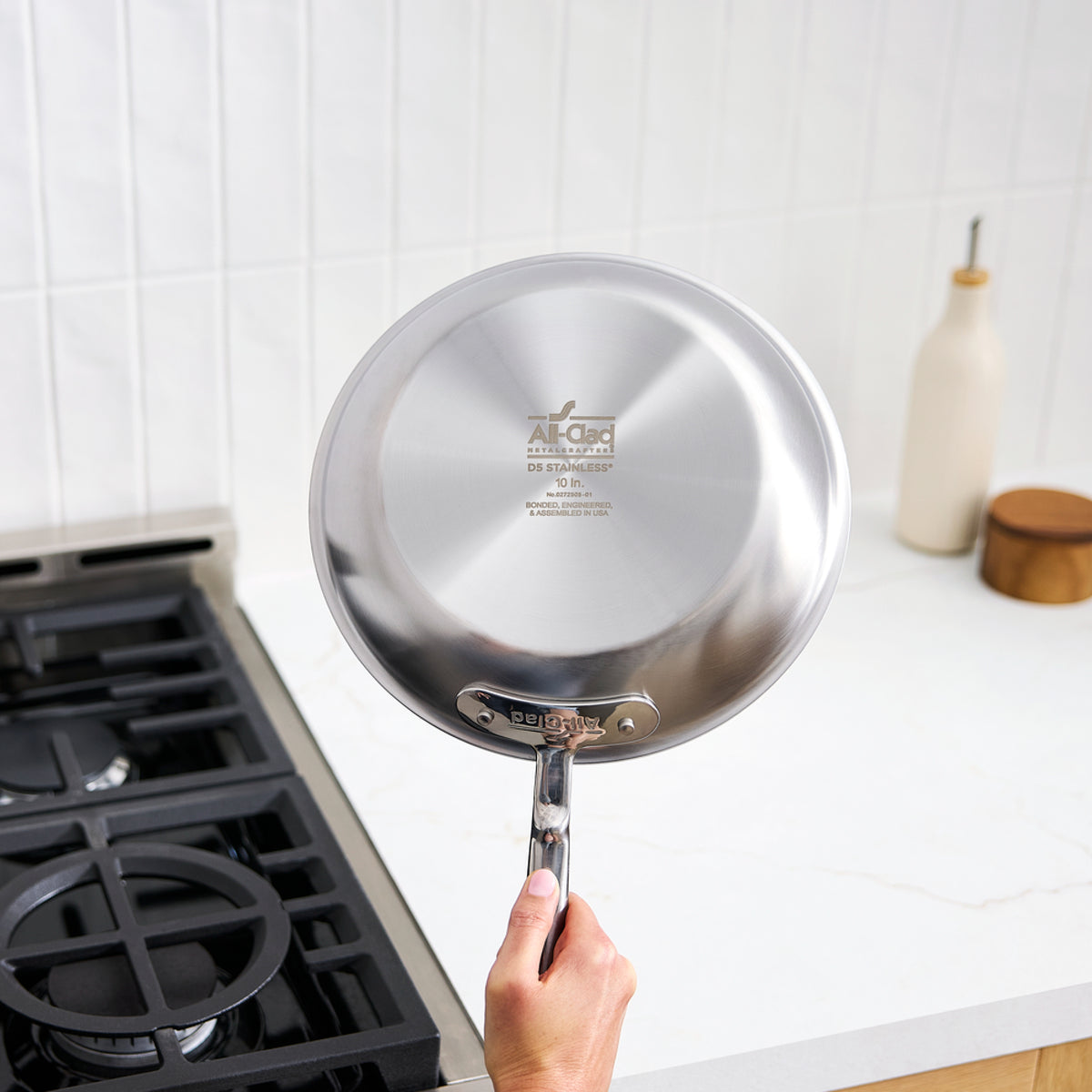 All-Clad - 12" D5 Stainless Steel Brushed Fry Pan - BD55112