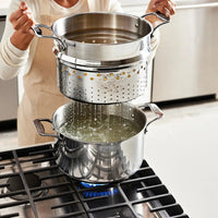 All-Clad - 12 QT Simply Strain Stainless Steel Multipot with Insert and Lid - E743S274