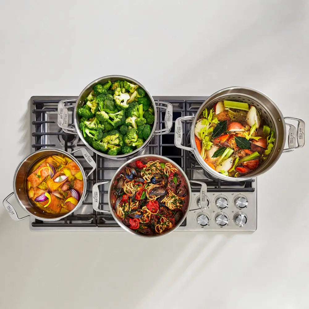 All-Clad - 12 QT Simply Strain Stainless Steel Multipot with Insert and Lid - E743S274