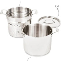 All-Clad - 12 QT Simply Strain Stainless Steel Multipot with Insert and Lid - E743S274