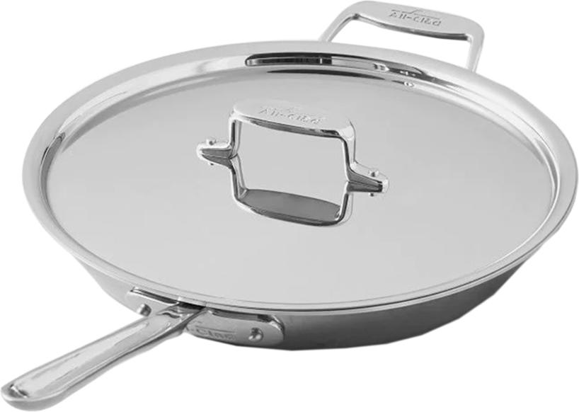 All-Clad - 12.5" D5 Stainless Deep All-Purpose Skillet with Lid - SD55112.55