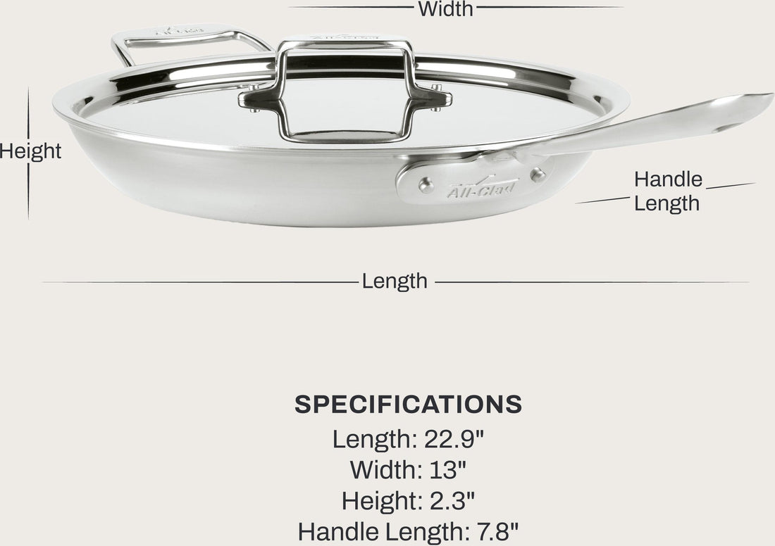 All-Clad - 12.5" D5 Stainless Deep All-Purpose Skillet with Lid - SD55112.55
