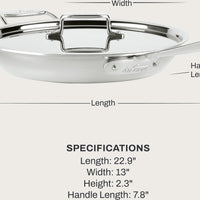 All-Clad - 12.5" D5 Stainless Deep All-Purpose Skillet with Lid - SD55112.55