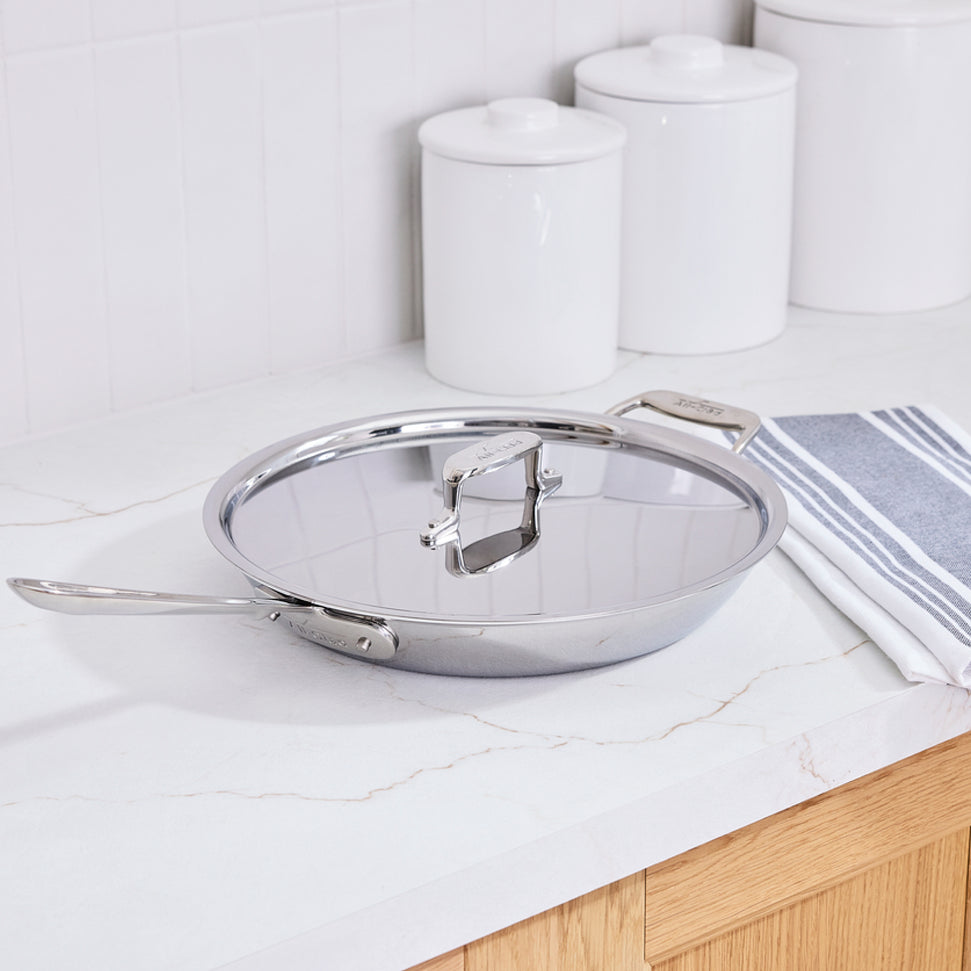 All-Clad - 12.5" D5 Stainless Deep All-Purpose Skillet with Lid - SD55112.55