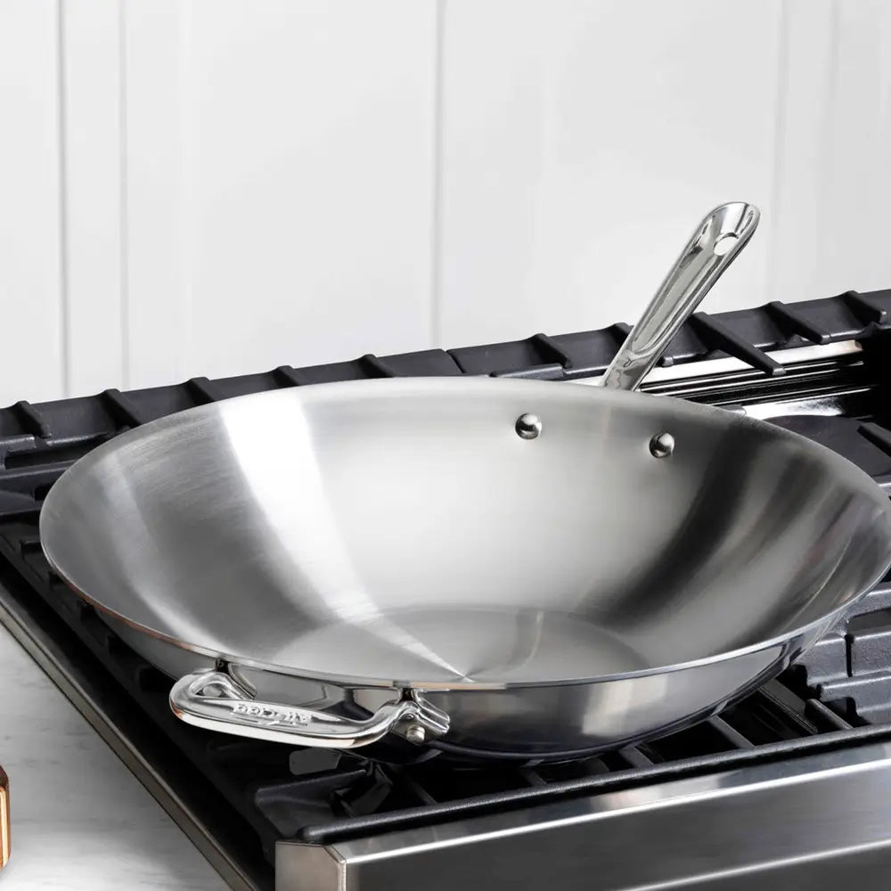 All-Clad - 14" D3 Stainless Steel Wok / Stir Fry Pan - 4414