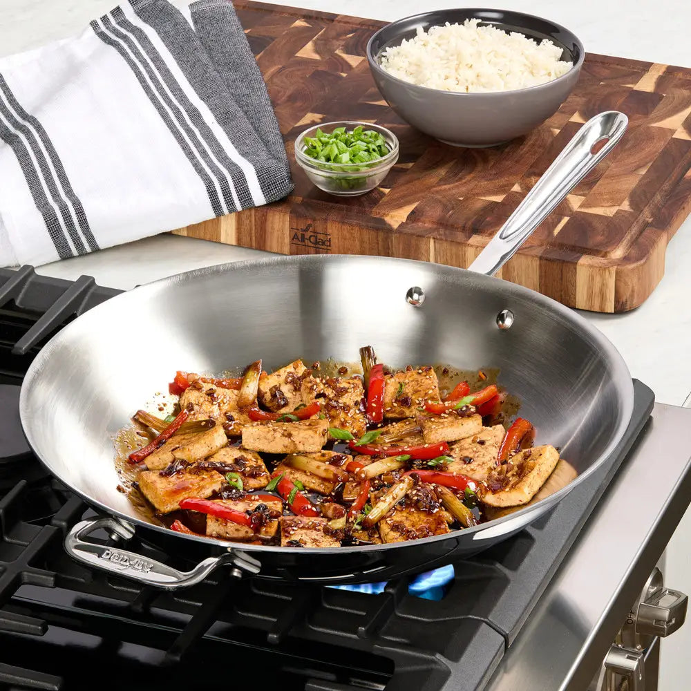 All-Clad - 14" D3 Stainless Steel Wok / Stir Fry Pan - 4414