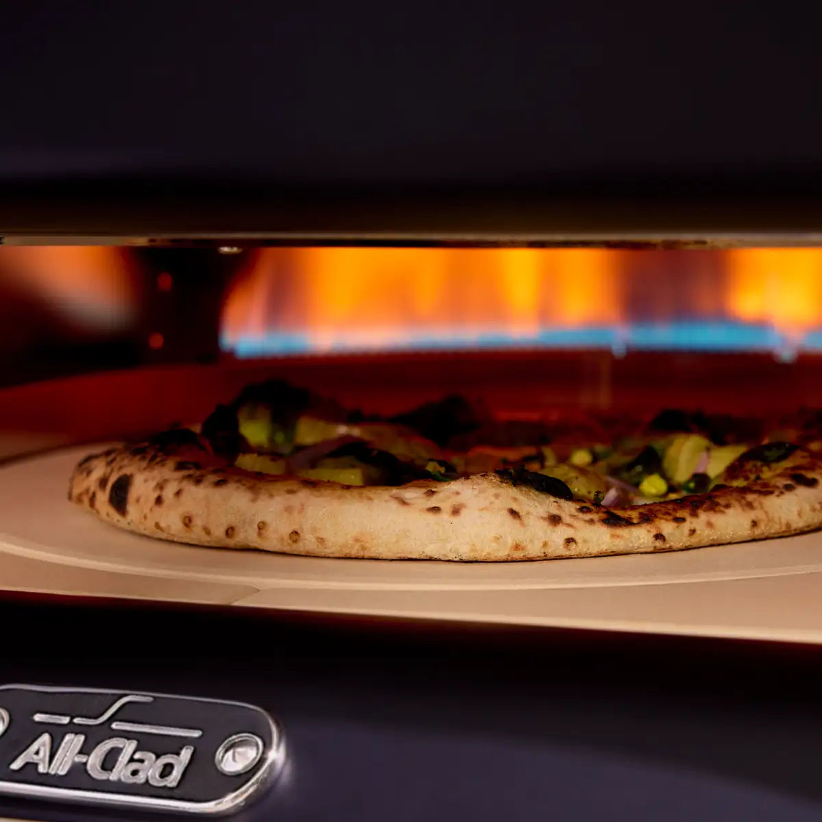 All-Clad - 16" Outdoor Rotating Stone Gas Pizza Oven - JM420