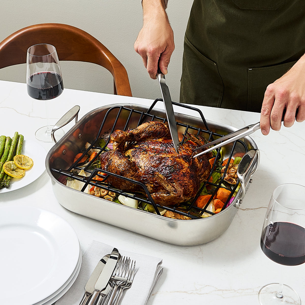 All-Clad - 16" x 13" Large Roaster with Rack - E752C264