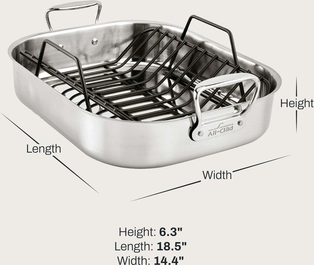 All-Clad - 16" x 13" Large Roaster with Rack - E752C264