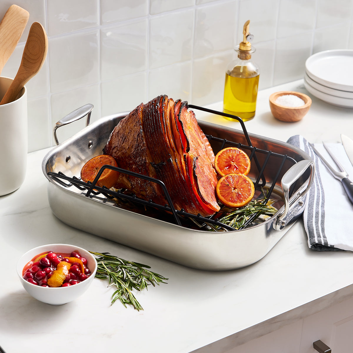 All-Clad - 16" x 13" Large Roaster with Rack - E752C264